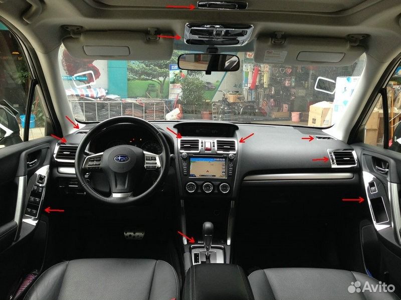 Хром накладки в салон Subaru Forester (2013-2015)