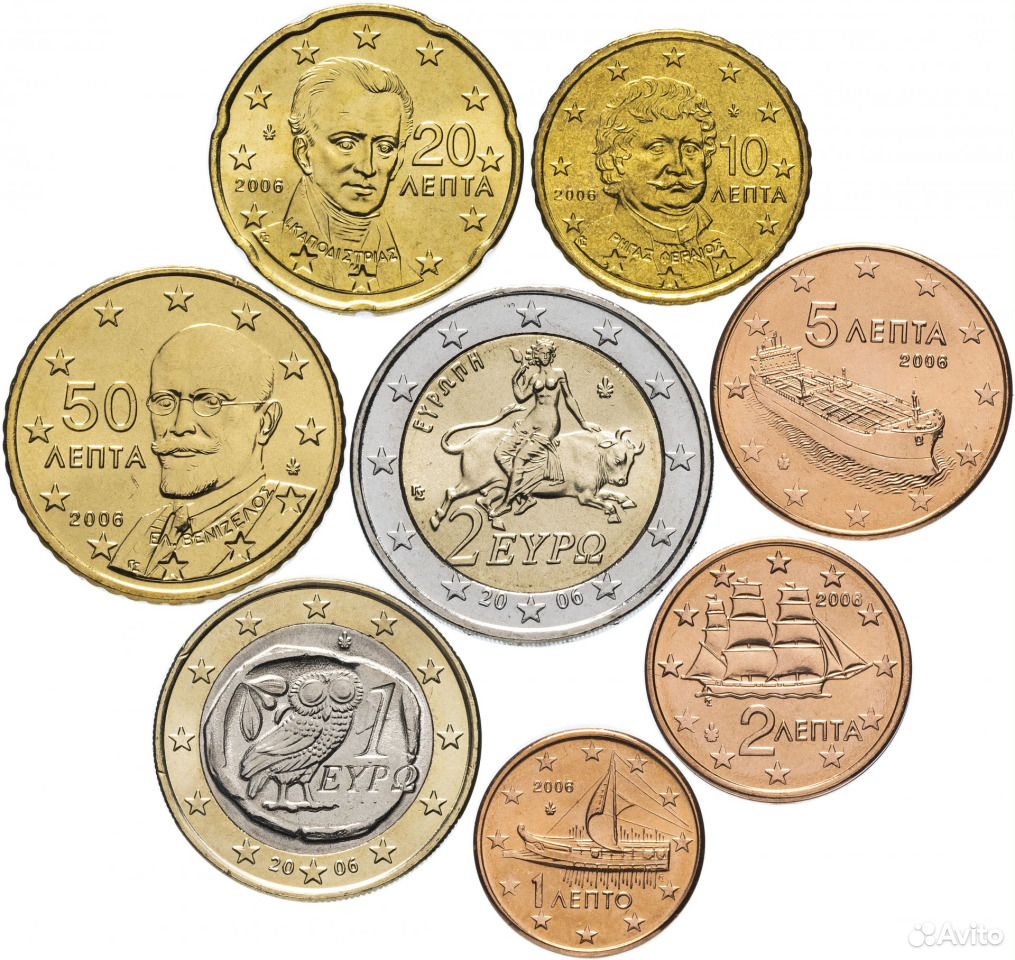 Монеты евро Греция