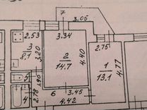2-к квартира, 45 м², 9/9 эт.