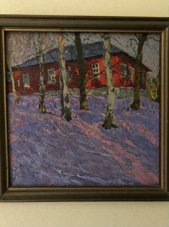 Картина В. А. Сафронова «Багряный закатный пейзаж