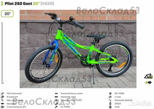 Stels Pilot 250 Gent 20 V020 (новый велосипед)