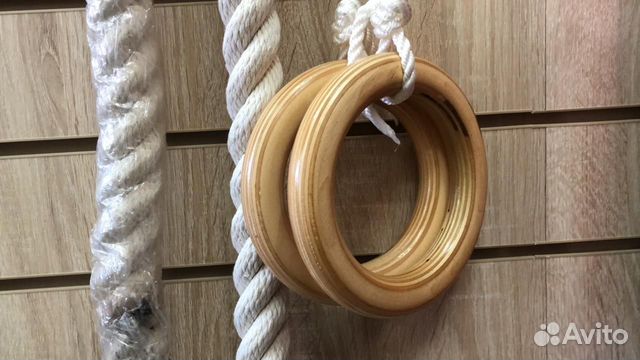 Кольца гимнастические деревянные детские