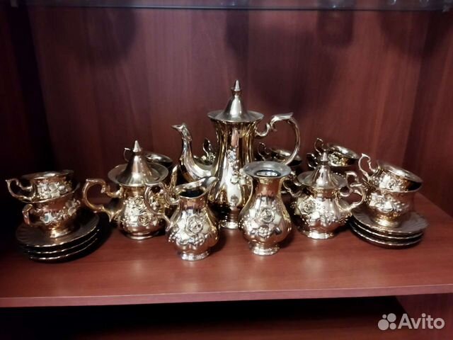 Сервиз чайно-кофейный золотая роза