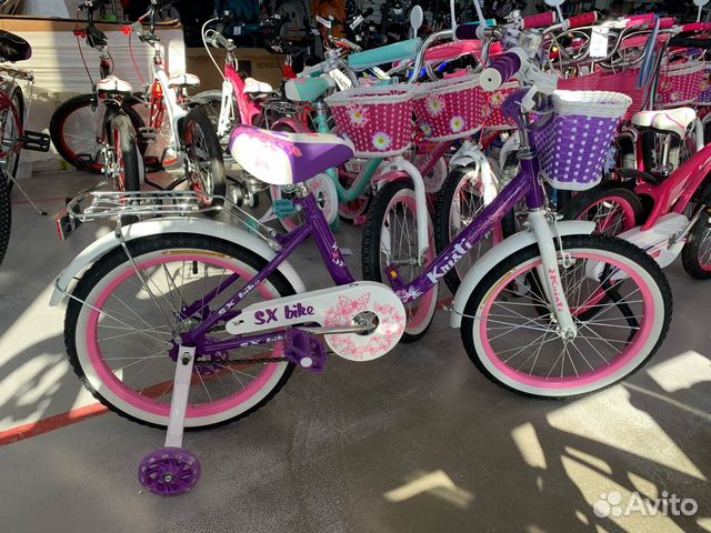 Велосипед детский для девочки с доп.колесами