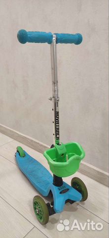 Самокат трёхколёсный с сиденьем novatrack