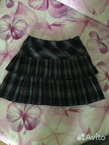 Тёплая школьная юбка в клетку