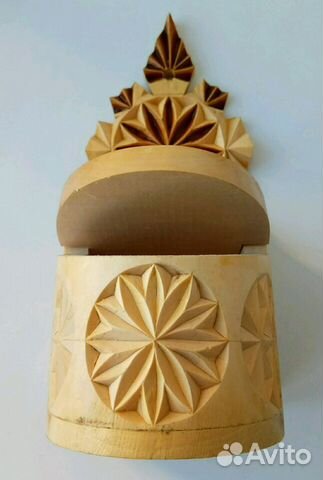 Емкость для для сыпучих продуктов, дерево, резьба