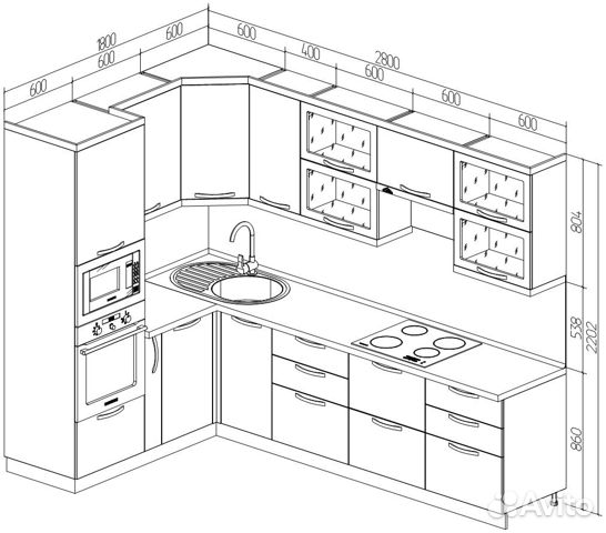 Кухня угловая 1800х1800