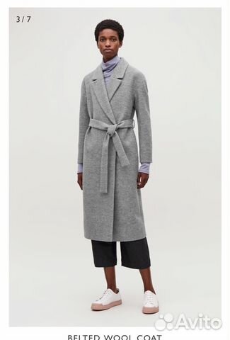 Новое, серое пальто COS, шерсть