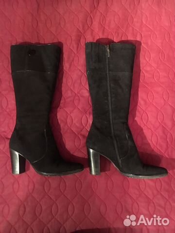 Сапоги чёрные замшевые, зимние, размер 38 Сапоги чёрные замшевые, зимние, размер 38