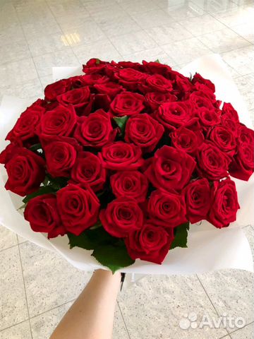 Цветы Розы красные 39 шт Forever Young
