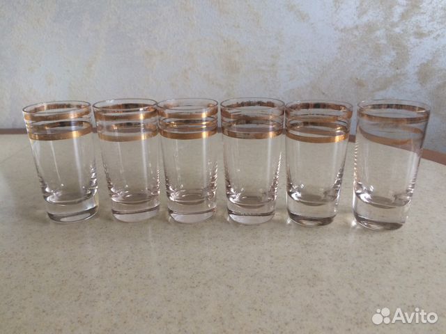 Стопки стеклянные. Набор из 6 штук. 50-60 годы