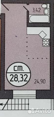 Студия, 28.1 м², 2/3 эт.