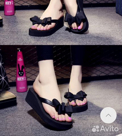 Сланцы, пляжные шлепки, вьетнамки на танкетке,сабо