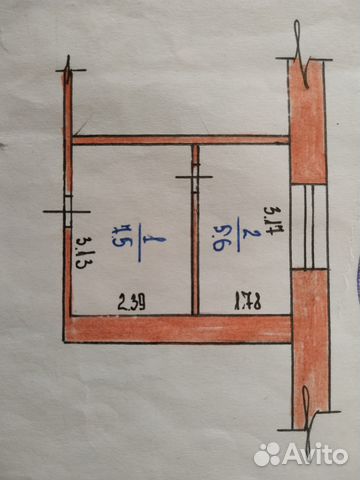 Комната 13.5 м² в 1-к, 1/2 эт.