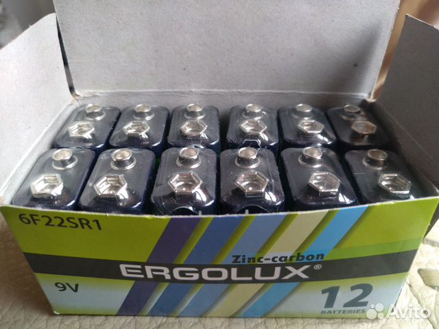 Батарейка 6F22 крона Ergolux 9V