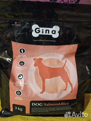 Корм gina DOG 3 кг лосось и рис