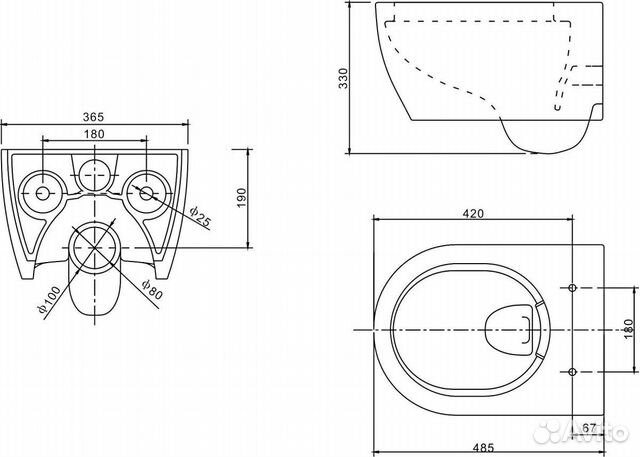 Унитаз ssww подвесной арт CT2038 безободковый