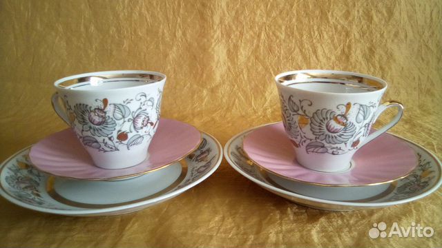 Кофейные пары. СССР. Рига. Костный фарфор Кофейные пары. СССР. Рига. Костный фарфор