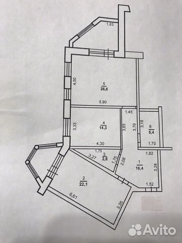 2-к квартира, 100 м², 2/5 эт. 2-к квартира, 100 м², 2/5 эт.
