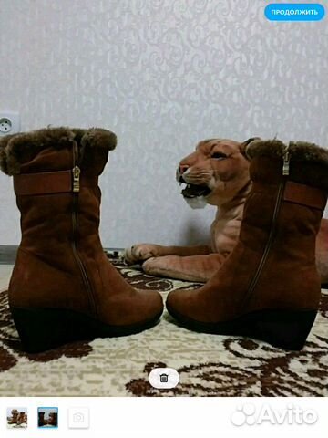Сапоги замша