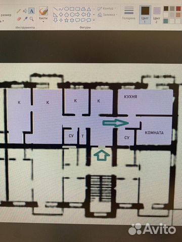 Комната 16.7 м² в 5-к, 2/5 эт.