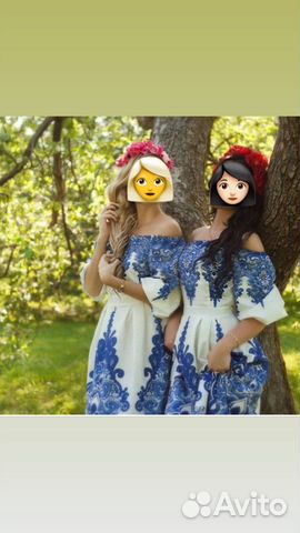 Платье гжель