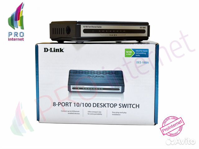 Коммутатор с 8 портами 10/100Base-TX D-Link Коммутатор с 8 портами 10/100Base-TX D-Link