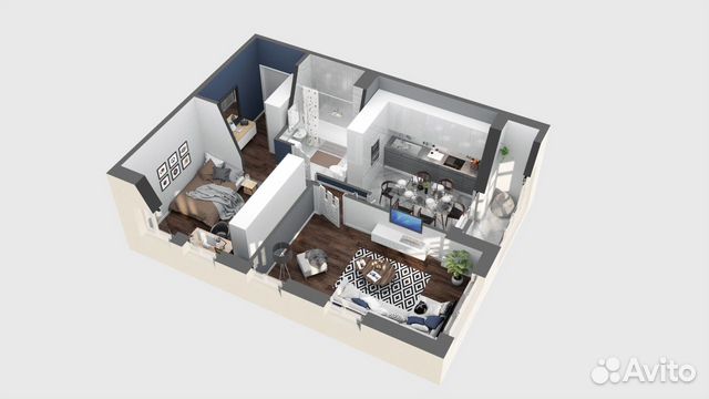 2-к квартира, 56.4 м², 6/16 эт.