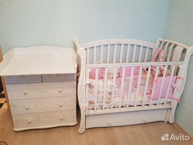 Детская кроватка Ярослава+Комод.Красная звезда Детская кроватка Ярослава+Комод.Красная звезда