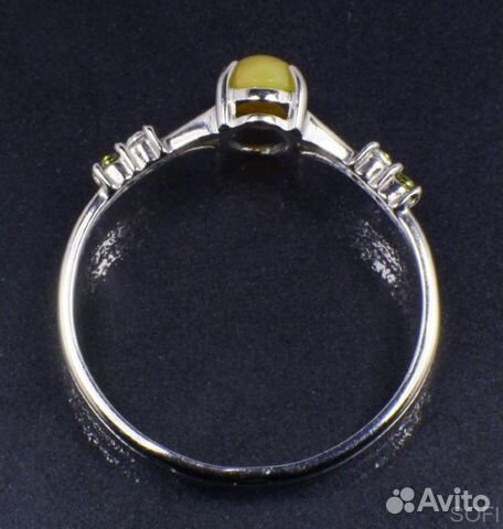 Серебряное кольцо с опалом и фианитом натуральным