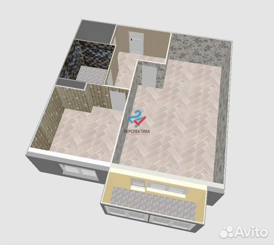 1-к квартира, 34.5 м², 3/5 эт.