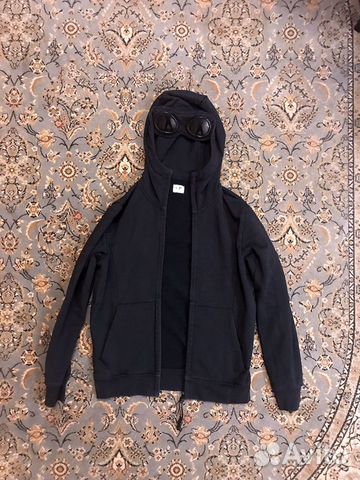 cp company open hooded sweatshirt
