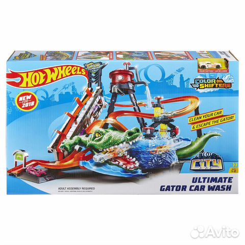 Hot Wheels Невообразимая автомойка Крокодил трек