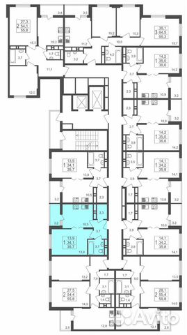1-к квартира, 35.7 м², 15/17 эт.
