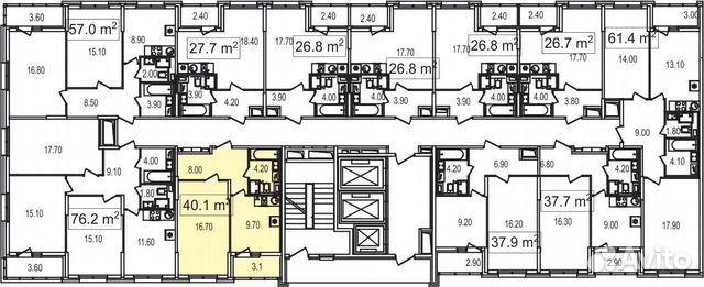 1-к квартира, 40.1 м², 10/25 эт. 1-к квартира, 40.1 м², 10/25 эт.