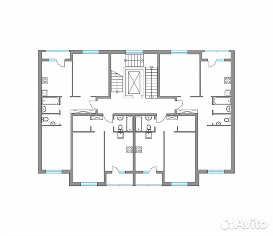 2-к квартира, 56.3 м², 4/4 эт.