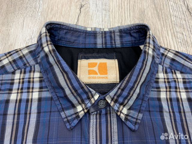 Мужская клетчатая рубашка Hugo Boss линия Orange Мужская клетчатая рубашка Hugo Boss линия Orange