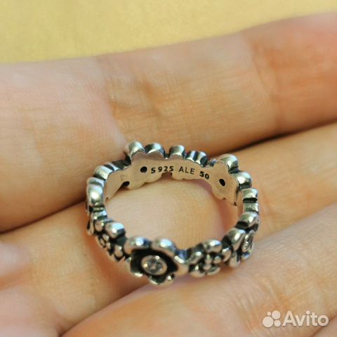 Серебряное кольцо Pandora. оригинал, рпп, 190122CZ
