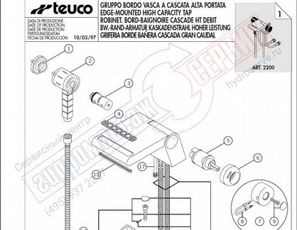 Картридж смесителя quadra ванны Teuco