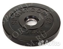 Диск обрезиненный Sportcom 1,25 кг 31мм