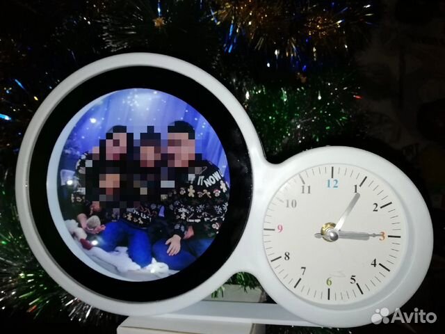 Фоторамка - ночник - зеркало с часами