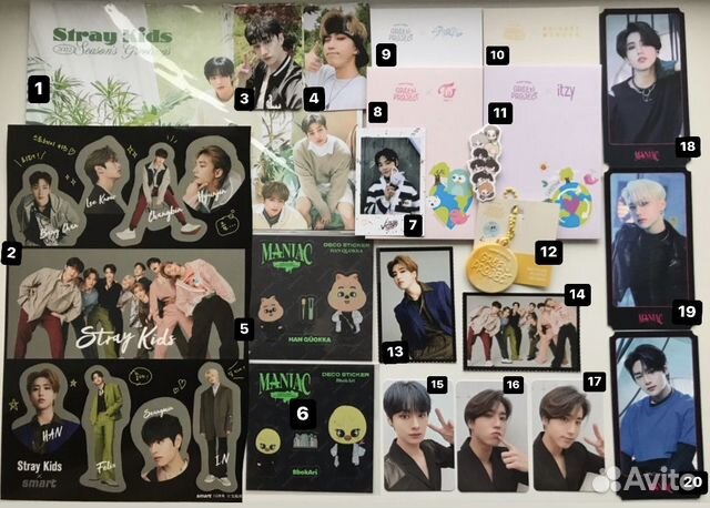 Карты, стикеры, брелок, тикеты Stray Kids