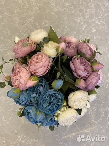 Ветка искусственных цветов /Пионы