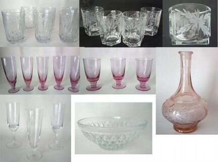 Стопки рюмки стаканы наборы посуда СССР