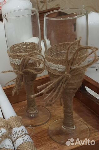 Бокалы для шампанского рустик