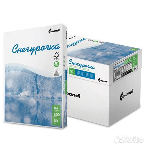 Бумага офисная Снегурочка А4 (500л) 80г/м2