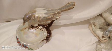 Фарфор пепельница птица