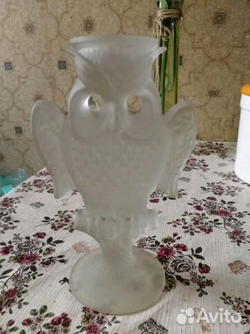 Подсвечник Сова, стекло матовое