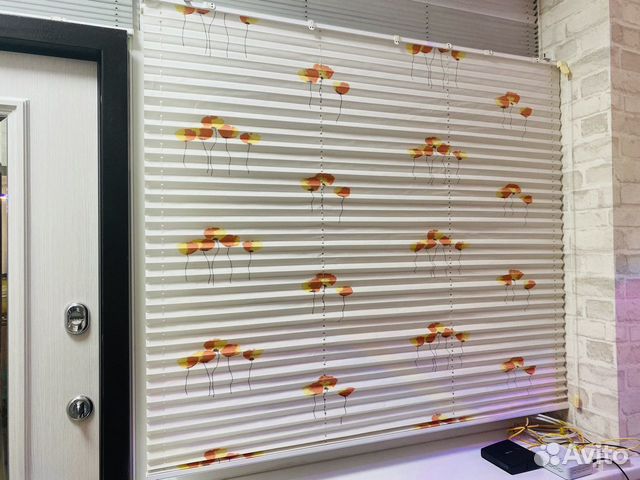 Штора гофре «Маки»